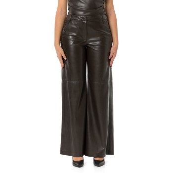 Pantalone wide leg in jersey spalmato Marella