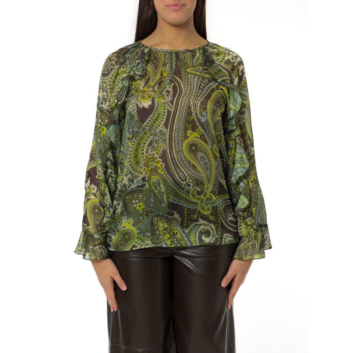 Camicia svasata in chiffon Marella