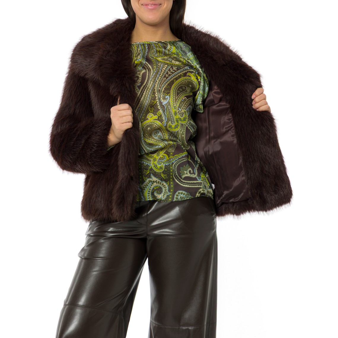 Giacca oversize in tessuto furry Marella