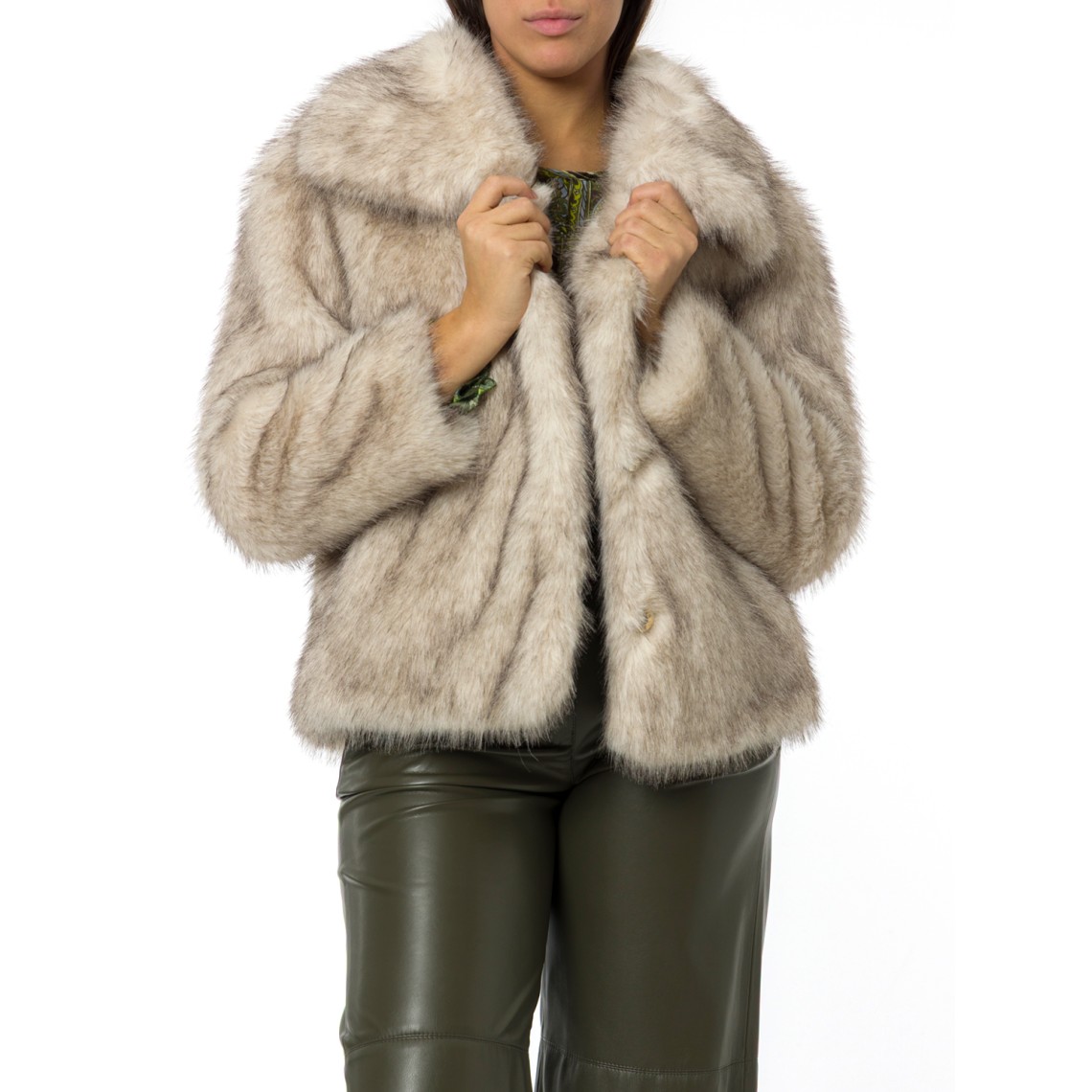 Giacca oversize in tessuto furry Marella