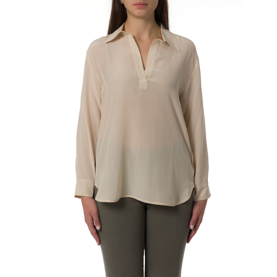 Camicia in crêpe de Chine di seta Marella Monochrome