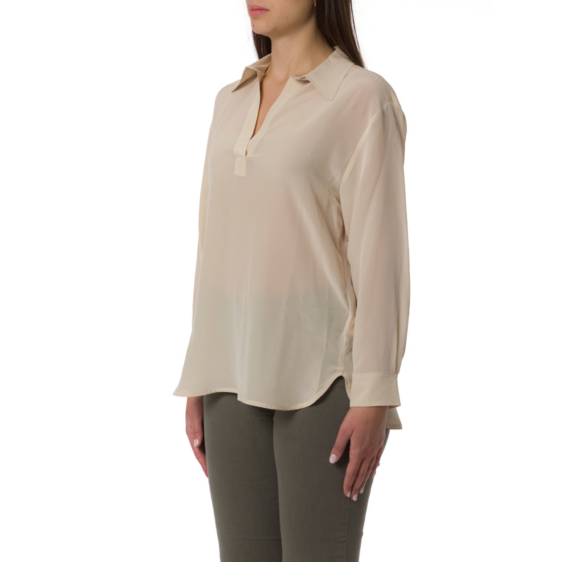 Camicia in crêpe de Chine di seta Marella Monochrome