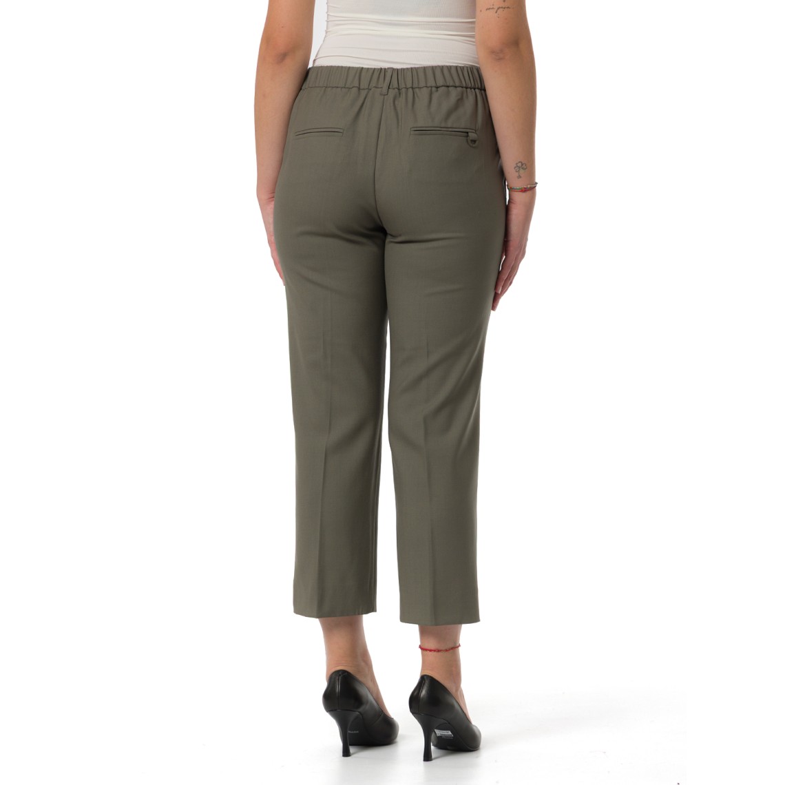 Pantalone slim in gabardina Marella Monochrome