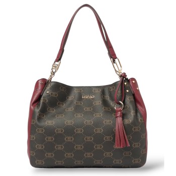 Borsa Liu Jo in pelle sintetica a grana con monogram all...