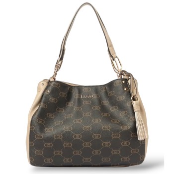 Borsa Liu Jo in pelle sintetica a grana con monogram all...