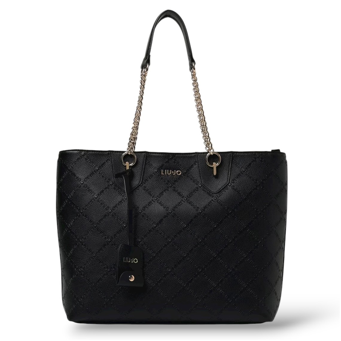 Borsa a spalla Liu Jo in pelle sintetica a grana con logo goffrato