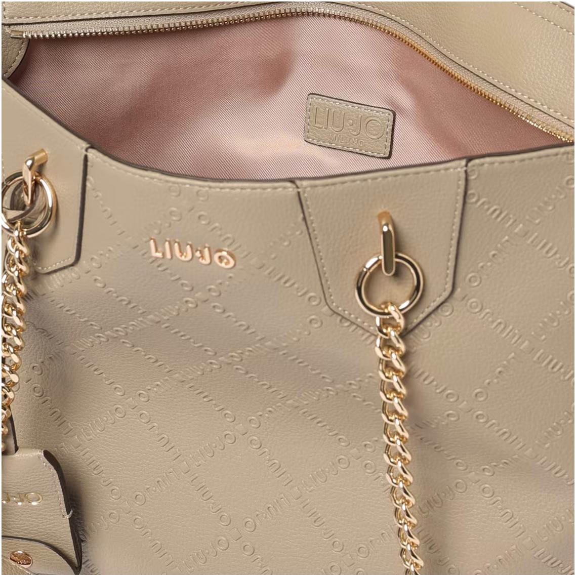 Borsa a spalla Liu Jo in pelle sintetica a grana con logo goffrato