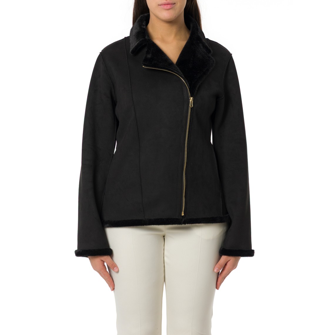 Giubbotto in ecosuede con interno in pelliccia Emme Marella