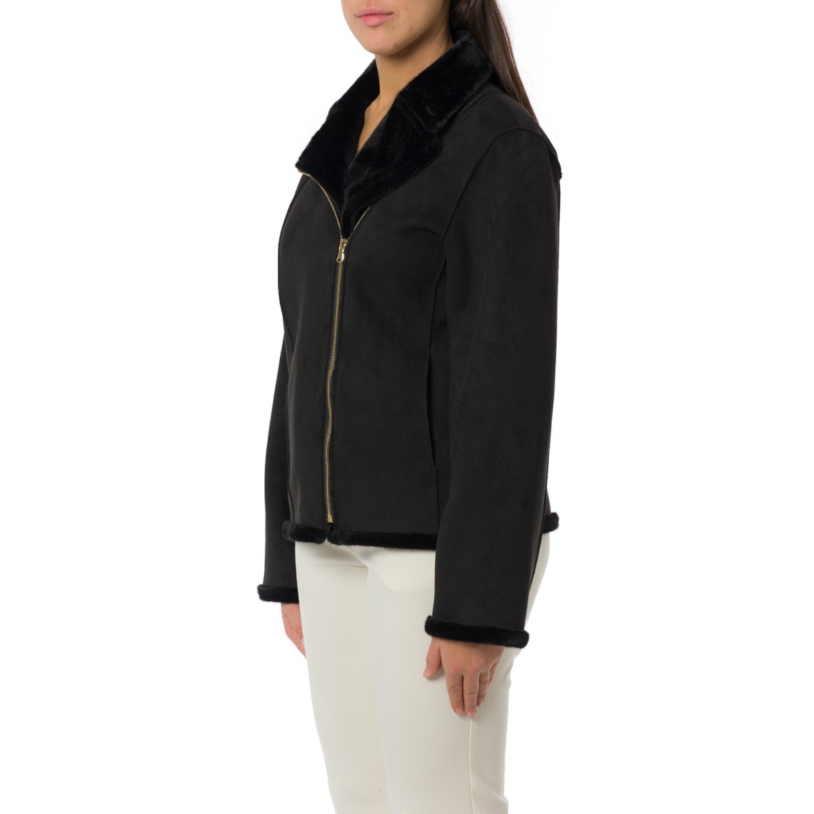 Giubbotto in ecosuede con interno in pelliccia Emme Marella