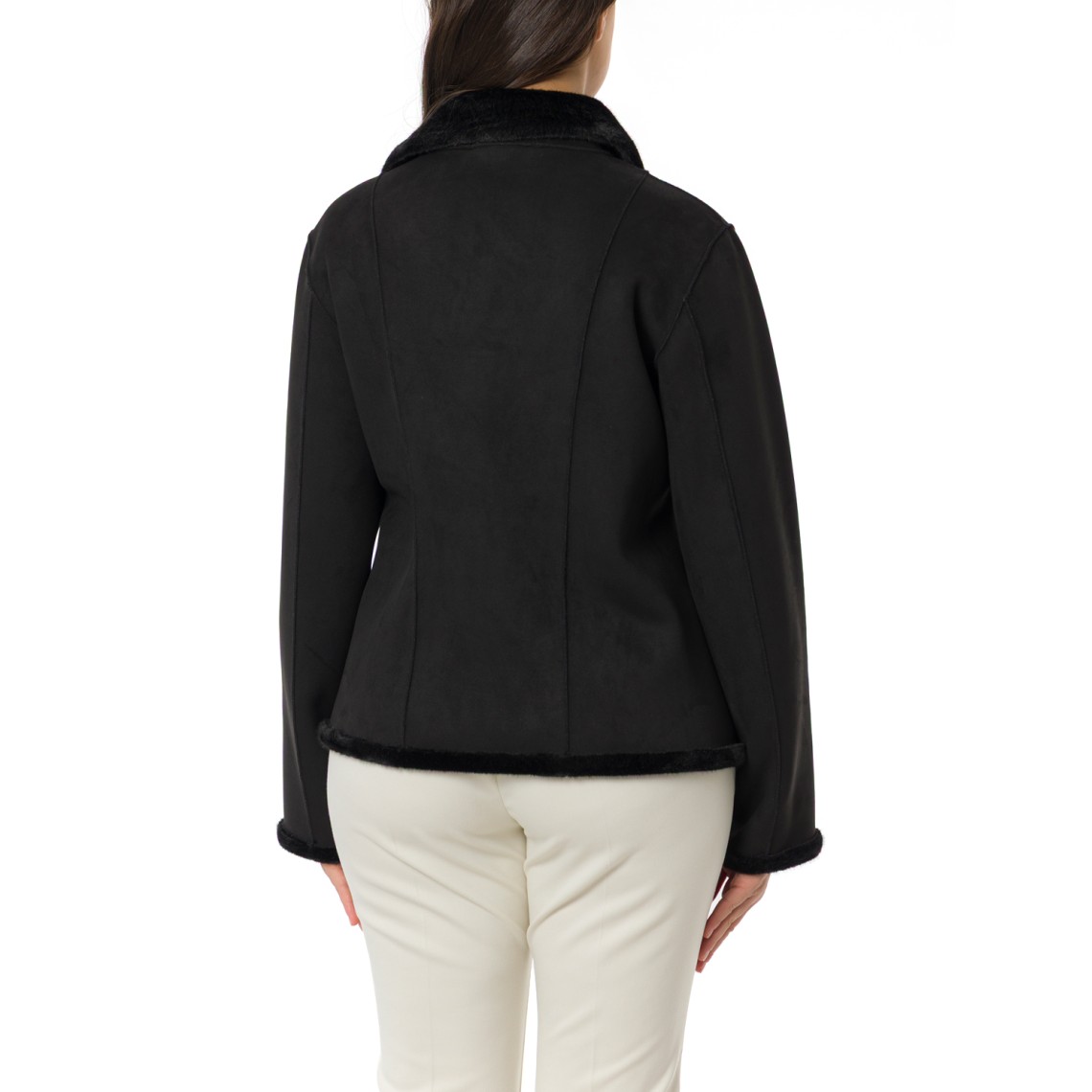 Giubbotto in ecosuede con interno in pelliccia Emme Marella