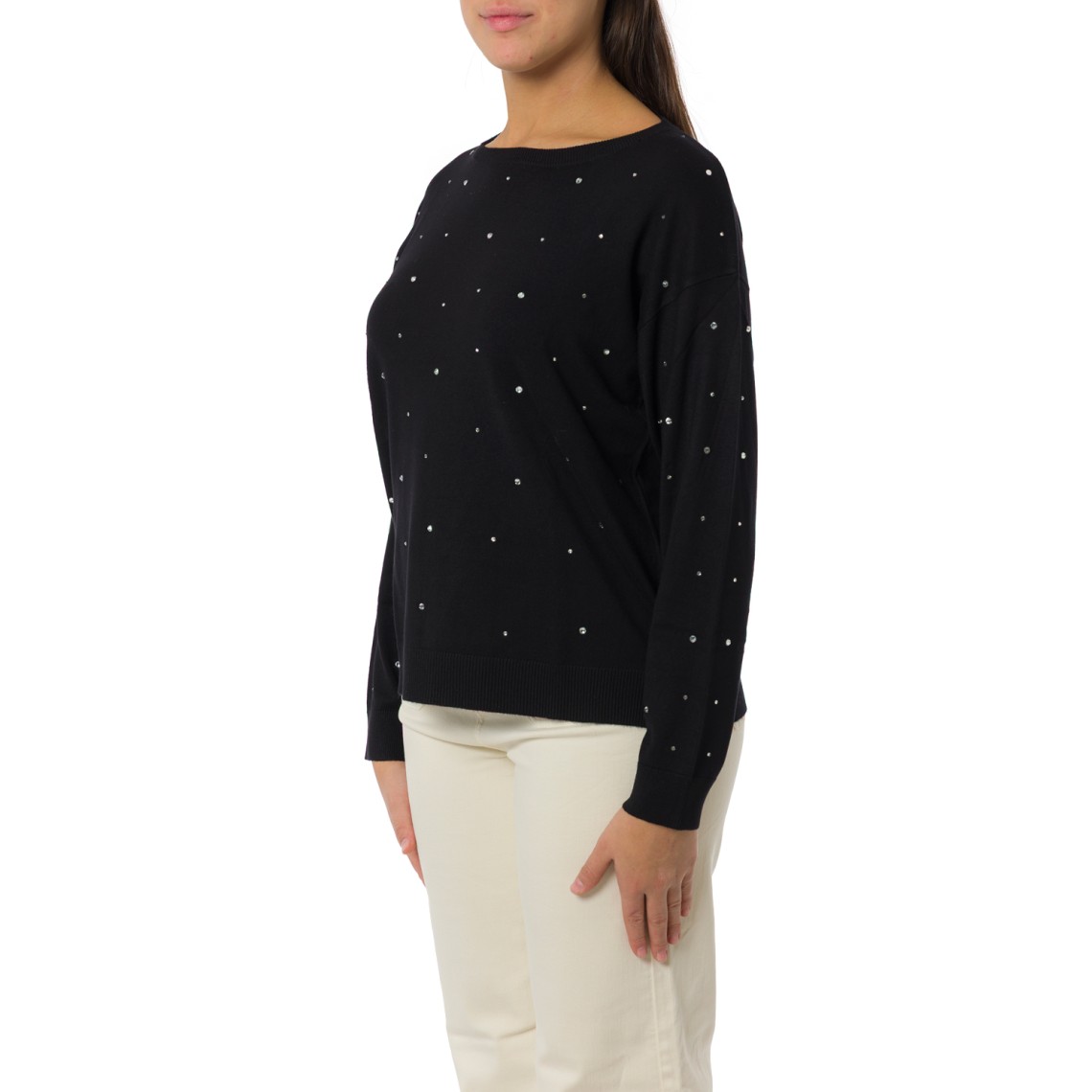 Maglia girocollo con cristalli Emme Marella