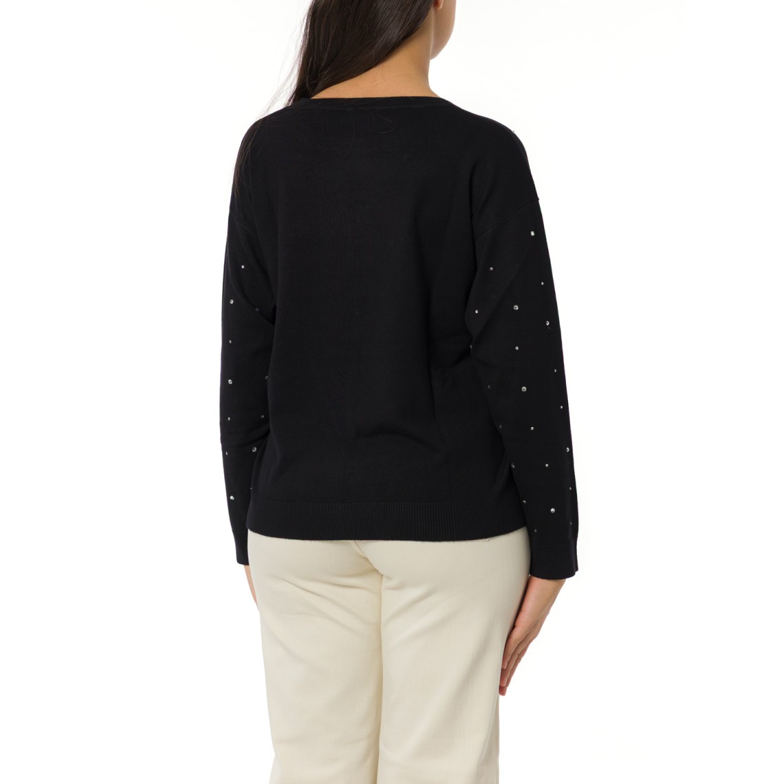 Maglia girocollo con cristalli Emme Marella