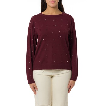 Maglia girocollo con cristalli Emme Marella