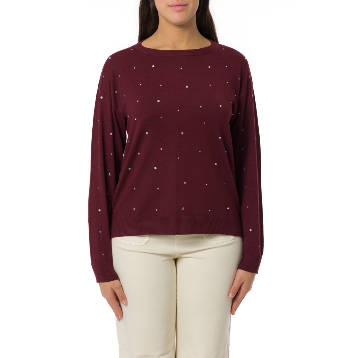 Maglia girocollo con cristalli Emme Marella