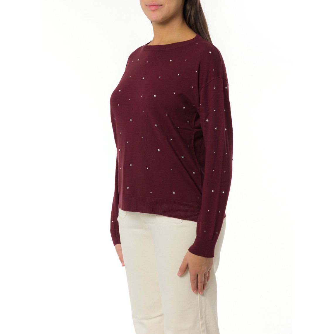 Maglia girocollo con cristalli Emme Marella