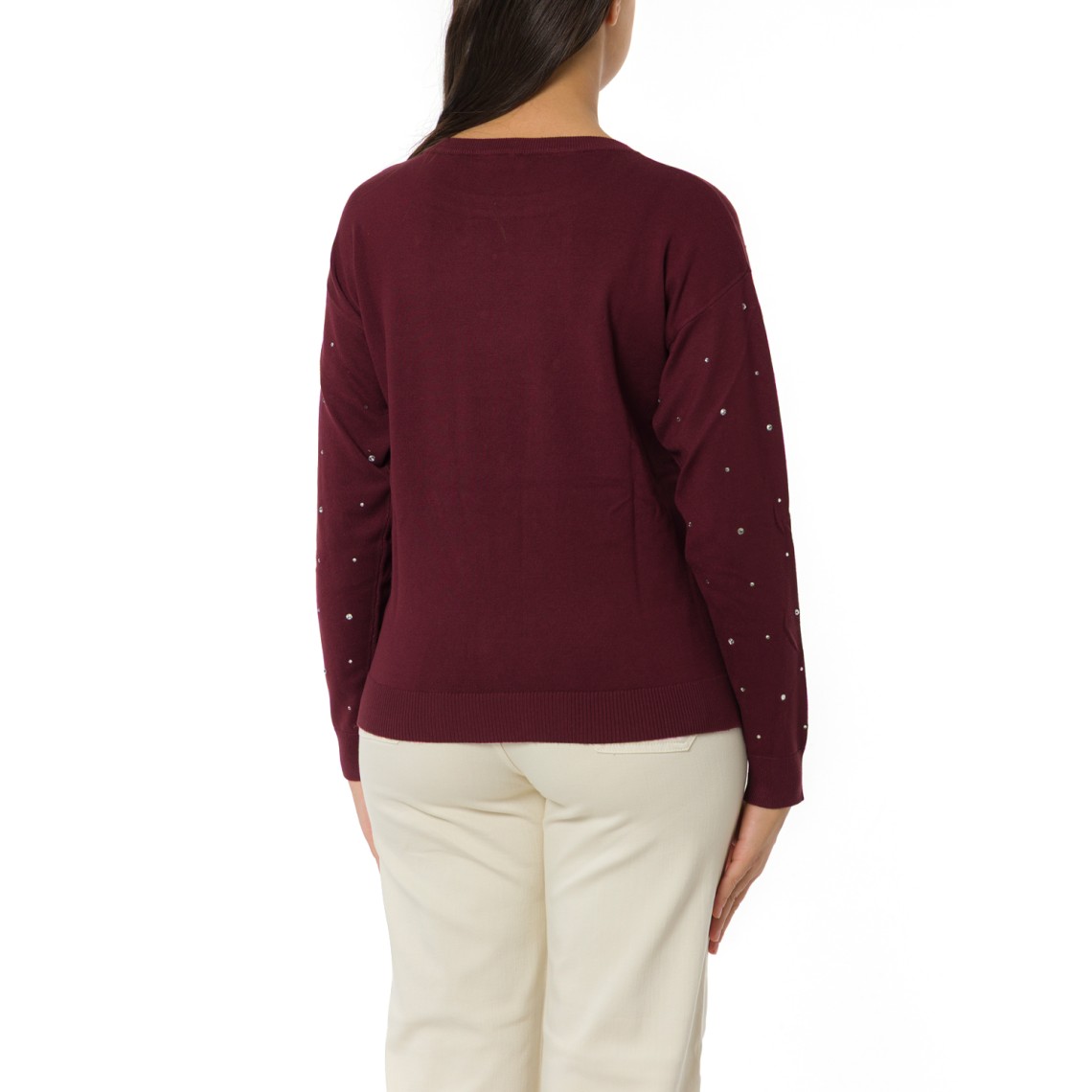 Maglia girocollo con cristalli Emme Marella