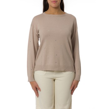 Maglia girocollo con cristalli Emme Marella