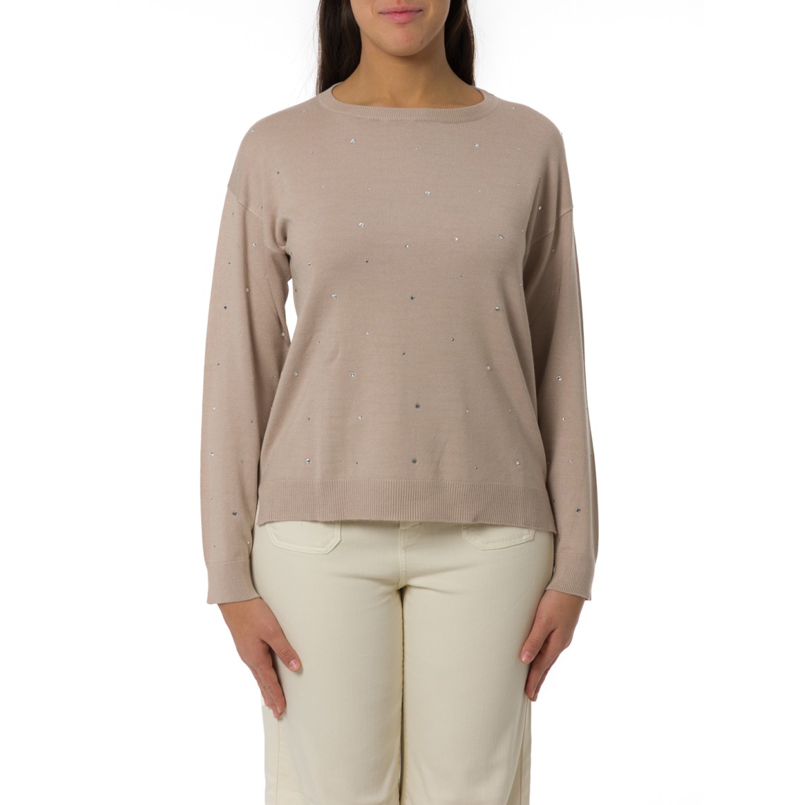 Maglia girocollo con cristalli Emme Marella