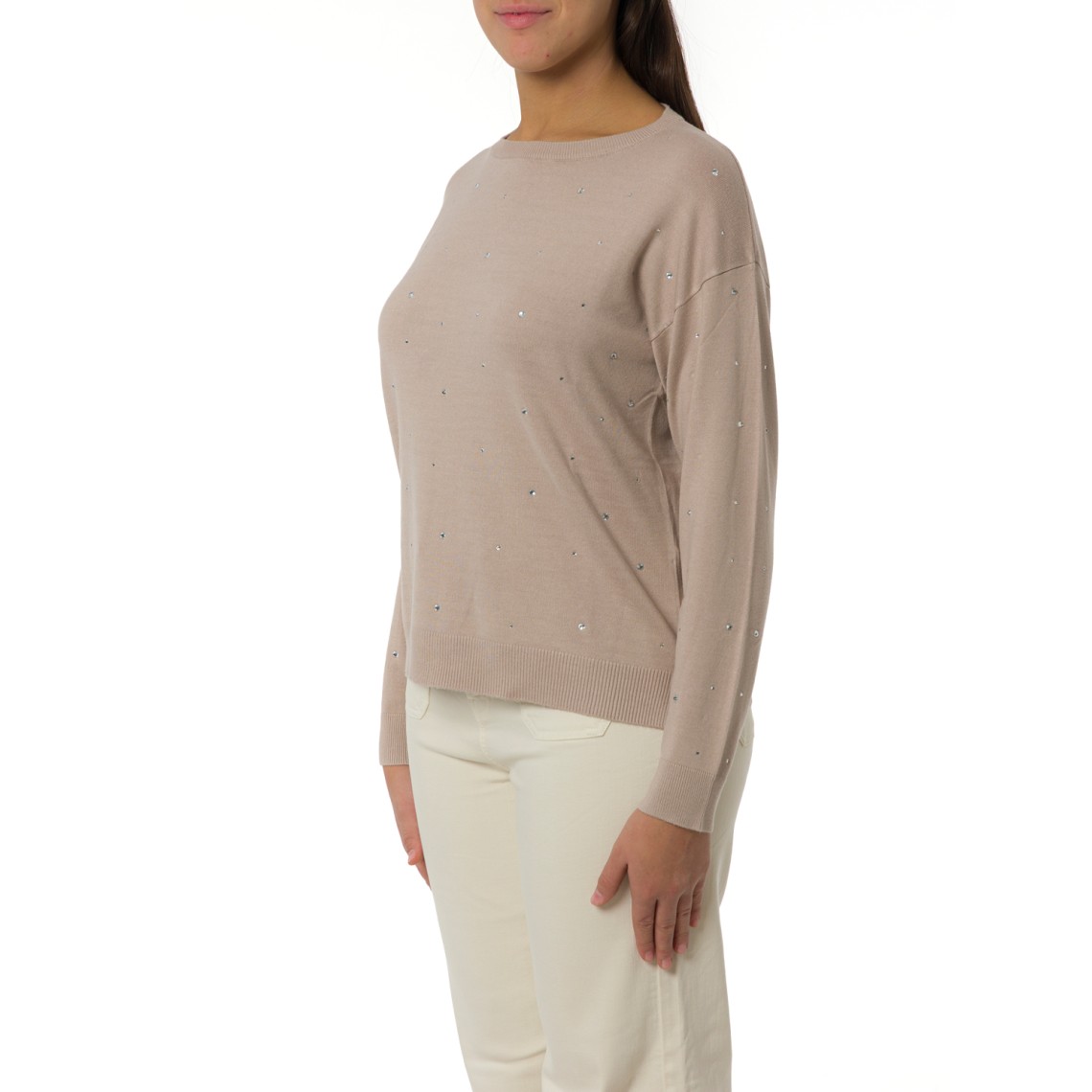 Maglia girocollo con cristalli Emme Marella