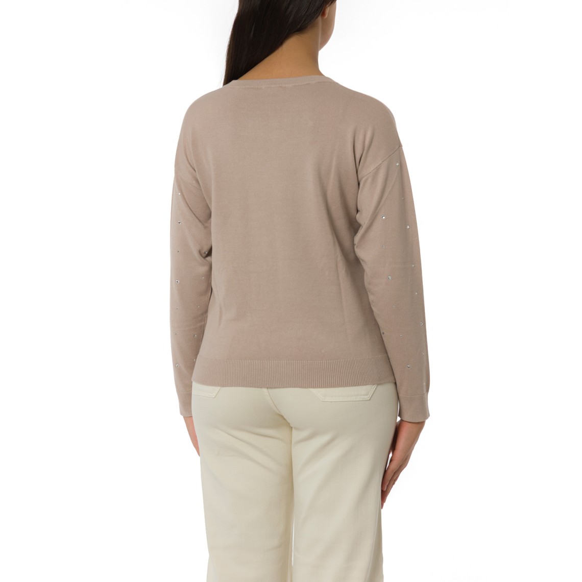 Maglia girocollo con cristalli Emme Marella