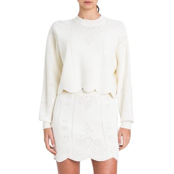 Maglia cropped con smerli Twinset