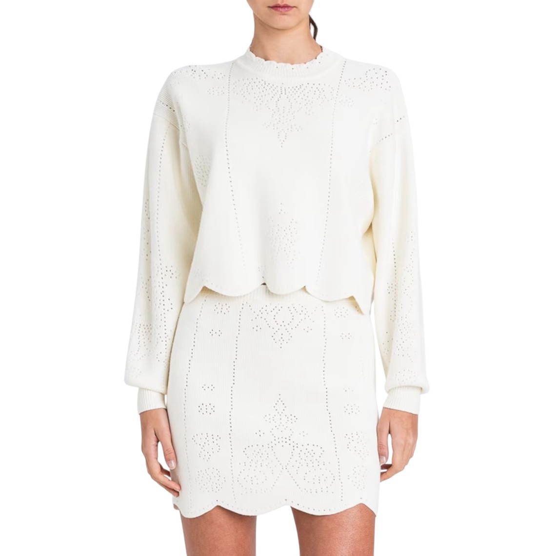 Maglia cropped con smerli Twinset