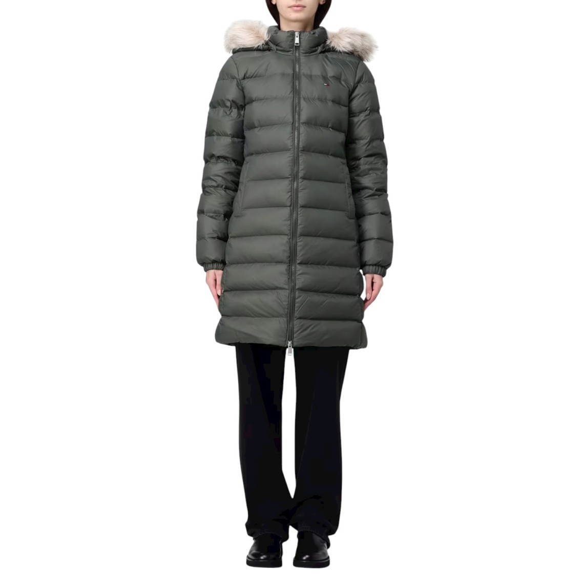 Piumino lungo idrorepellente lucido Tommy Jeans