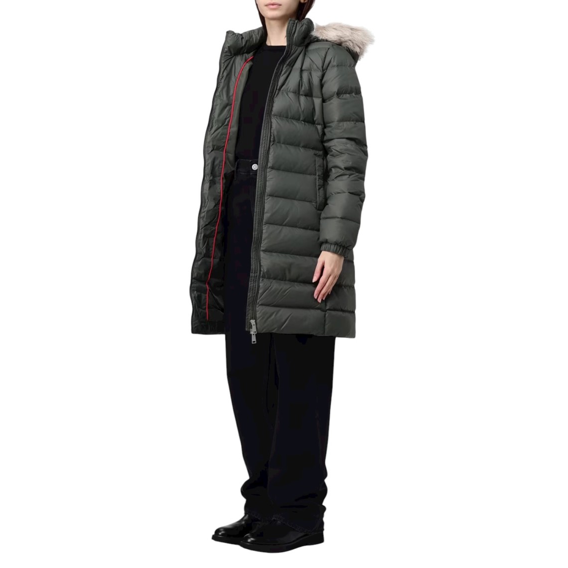 Piumino lungo idrorepellente lucido Tommy Jeans