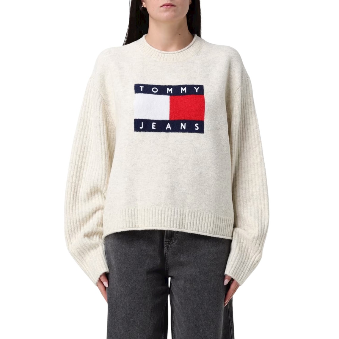 Maglia a girocollo con logo Tommy Jeans