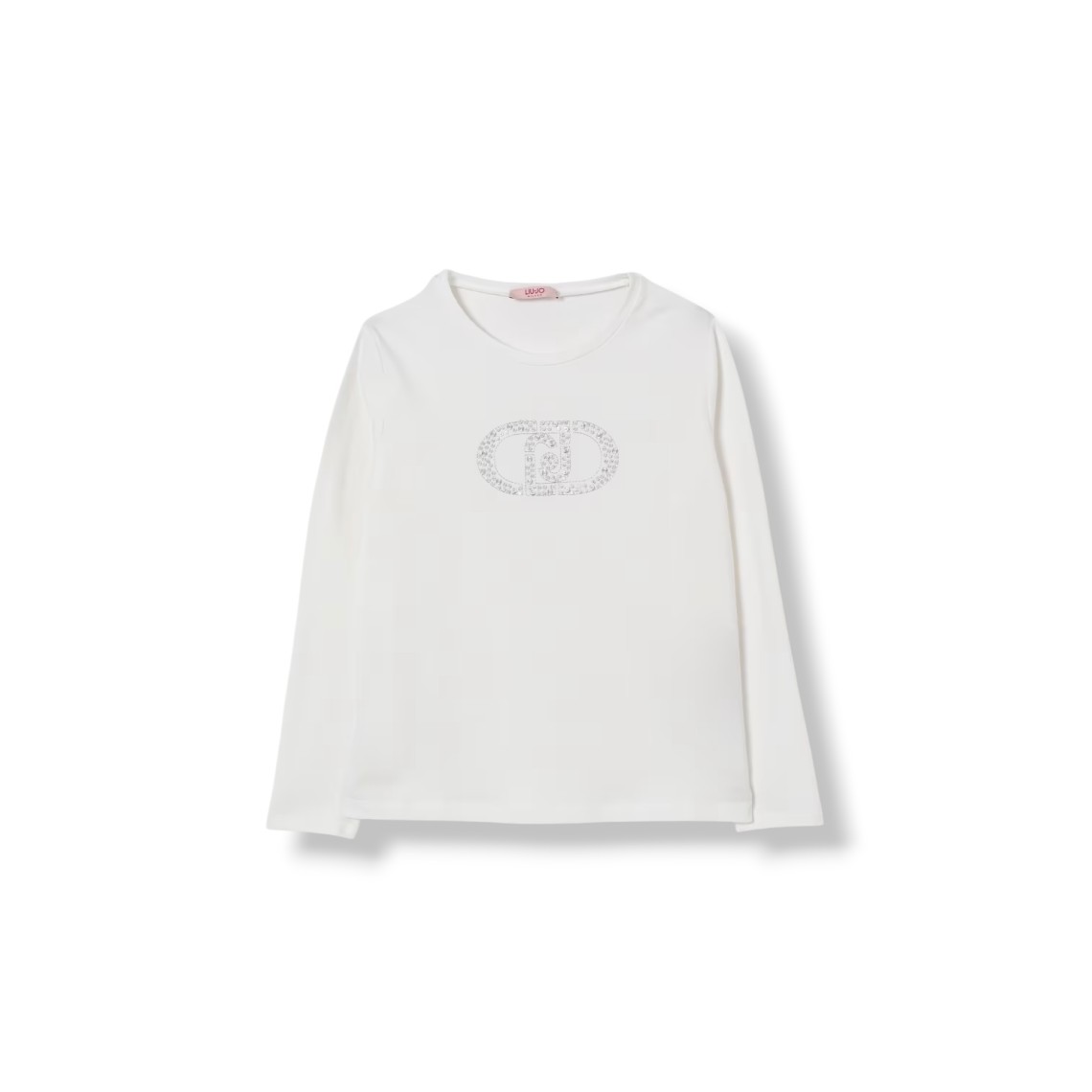 T-shirt in cotone con logo di strass Liu Jo Kids