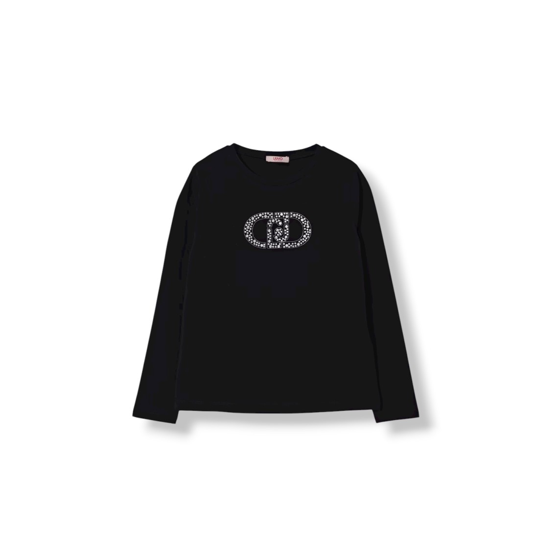 T-shirt in cotone con logo di strass Liu Jo Kids