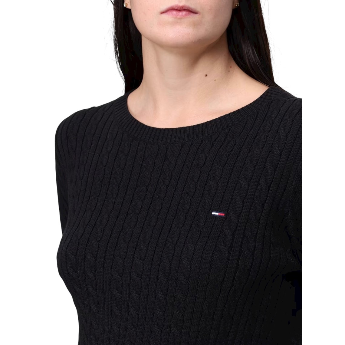 Maglia a girocollo in cotone con logo Tommy Jeans