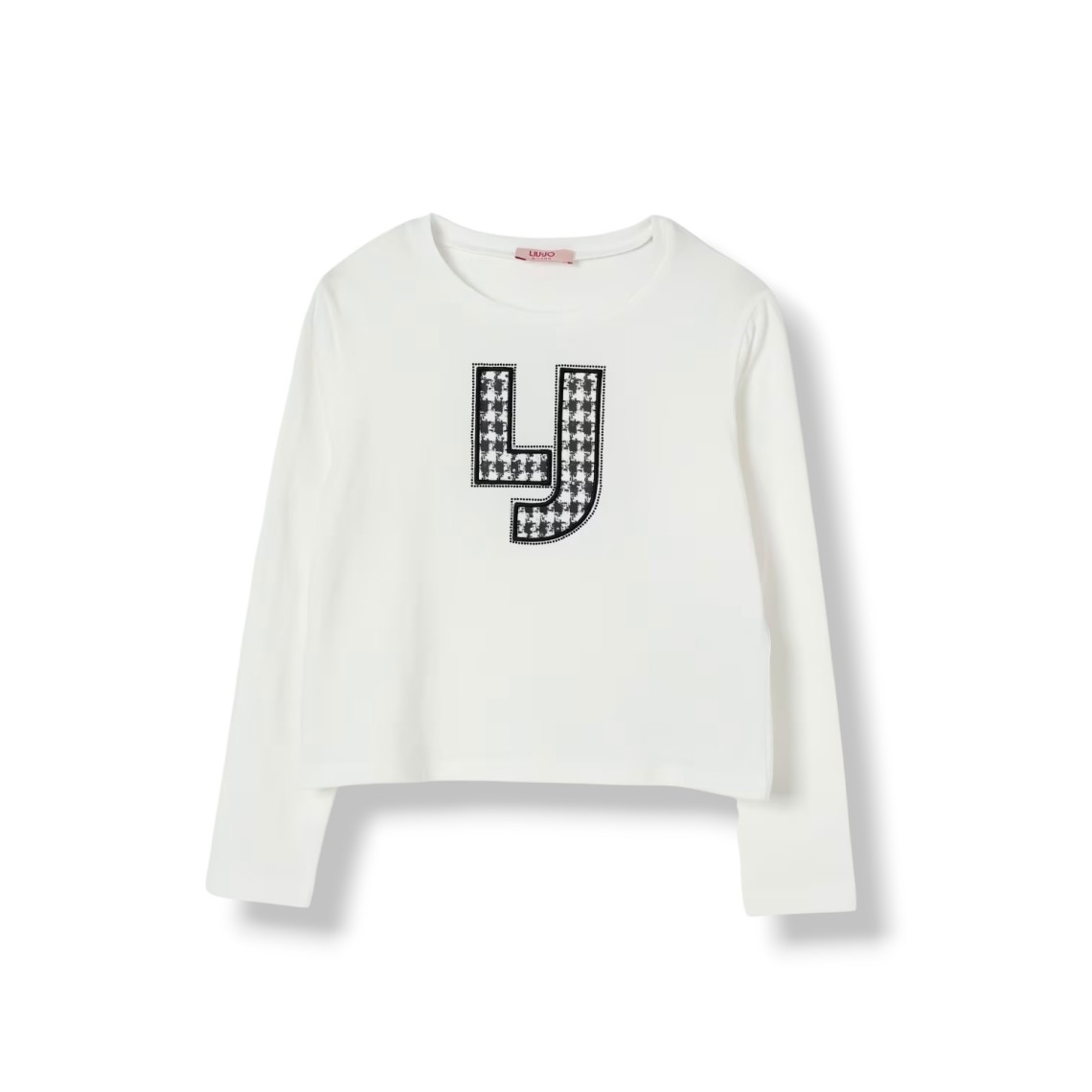 T-shirt in cotone con logo di strass Liu Jo Kids