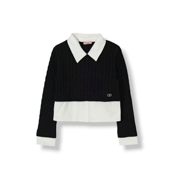 Maglia con collo a camicia Liu Jo Kids