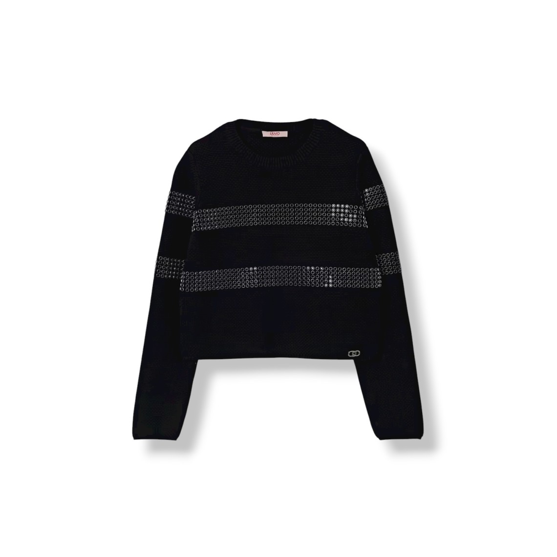 Maglia a girocollo con occhielli metallici Liu Jo Kids