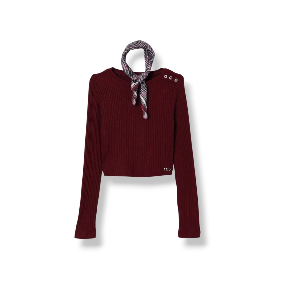 Top in maglia a coste con foulard Liu Jo Kids