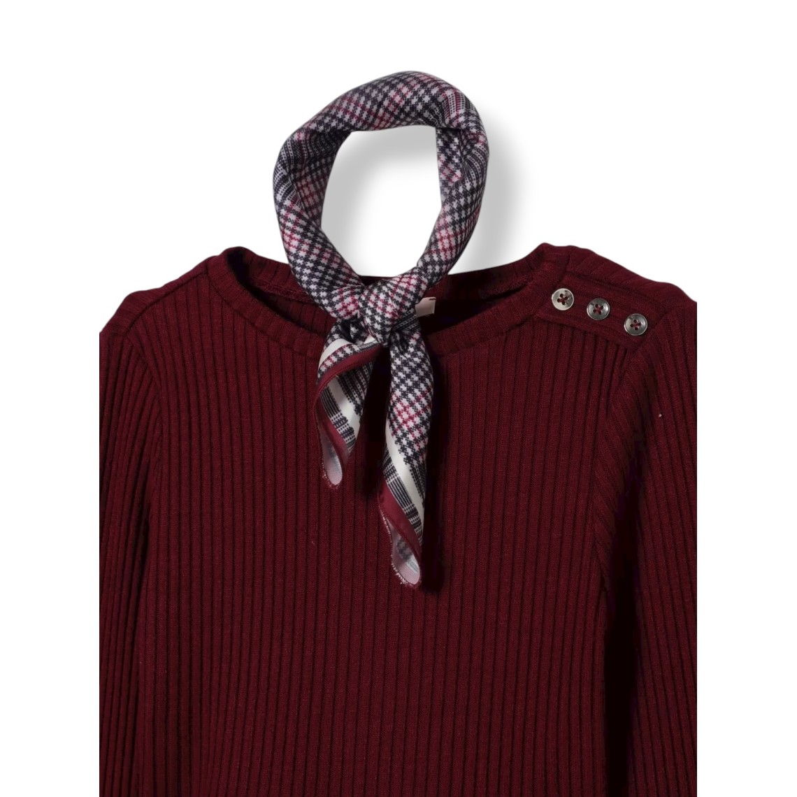 Top in maglia a coste con foulard Liu Jo Kids