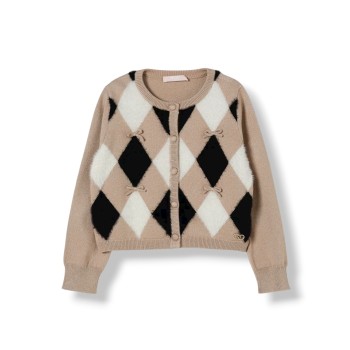 Cardigan in maglia Liu Jo Kids con motivo a rombi