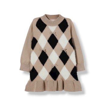 Abito in maglia Liu Jo Kids con motivo a rombi