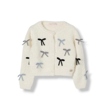 Cardigan in misto cotone con fiocchi Liu Jo Kids
