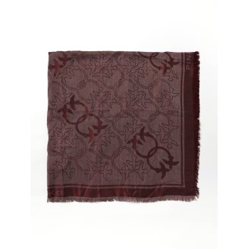 Sciarpa Polonia in viscosa con monogram jacquard Pinko