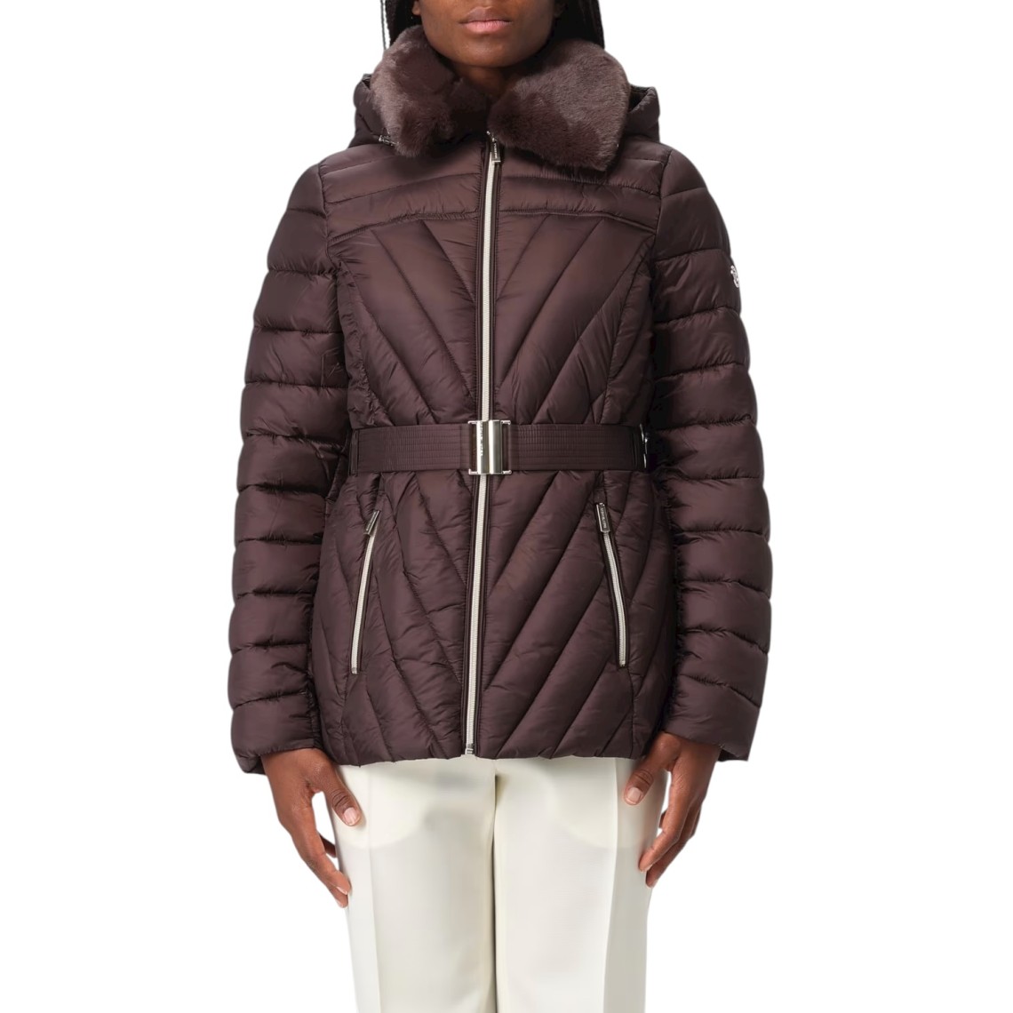 Piumino Michael Kors con finiture in pelliccia sintetica