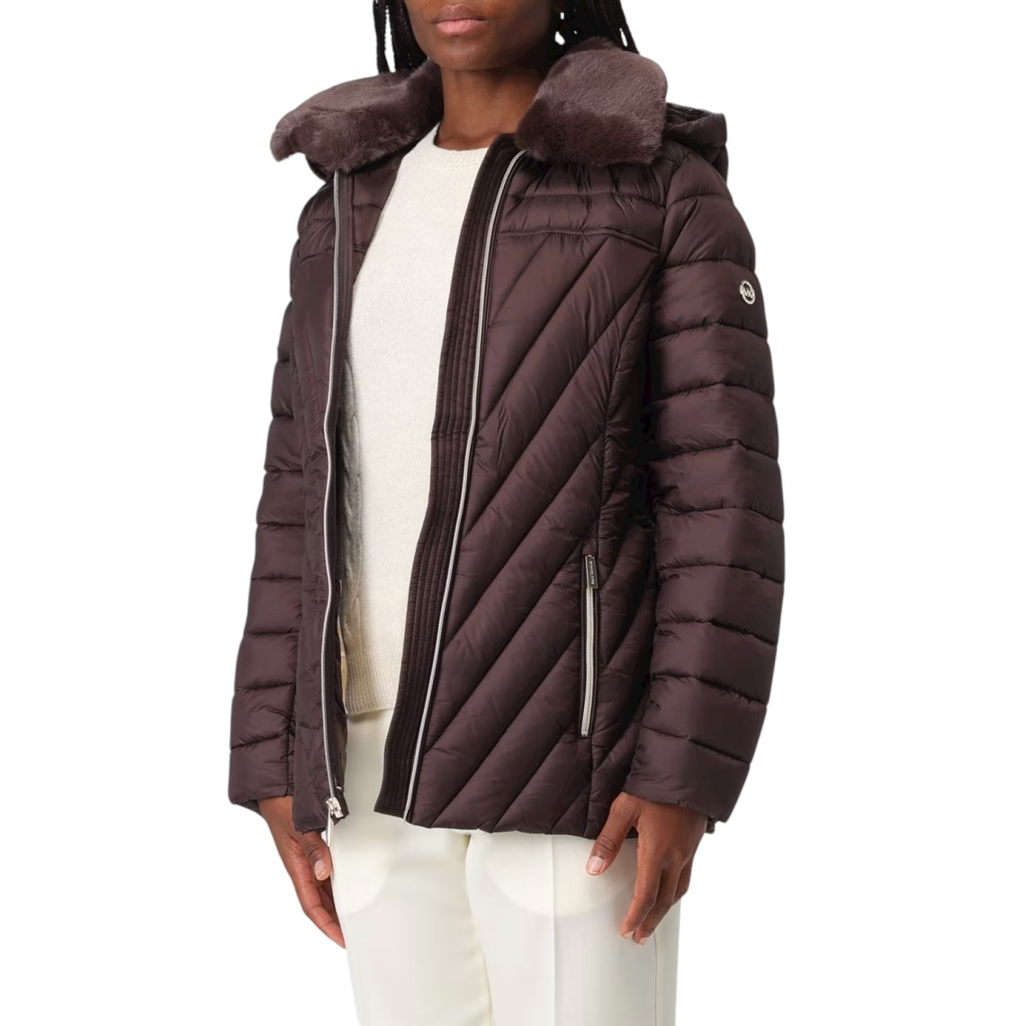 Piumino Michael Kors con finiture in pelliccia sintetica