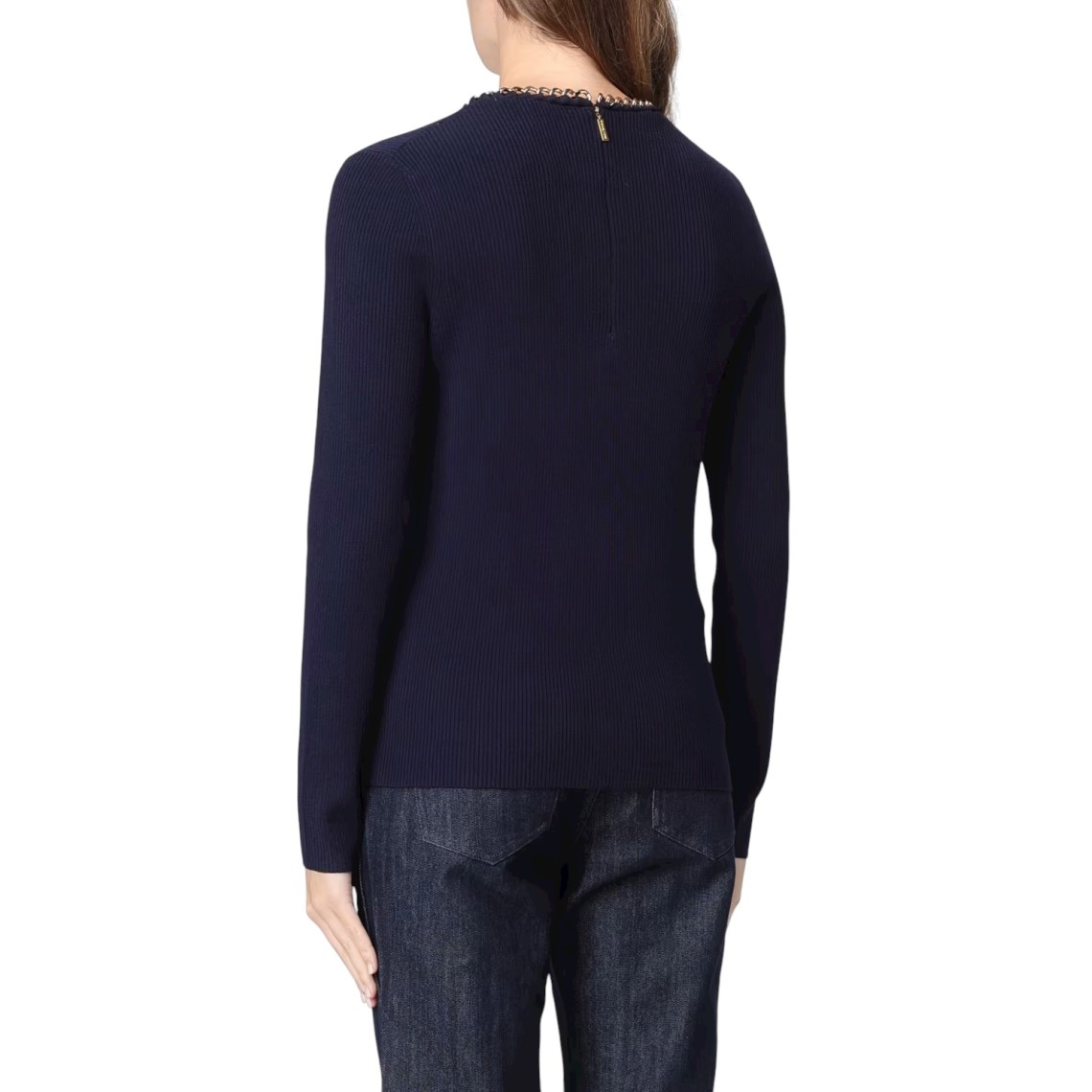 Maglia in misto viscosa a coste con dettaglio a catena Michael Kors