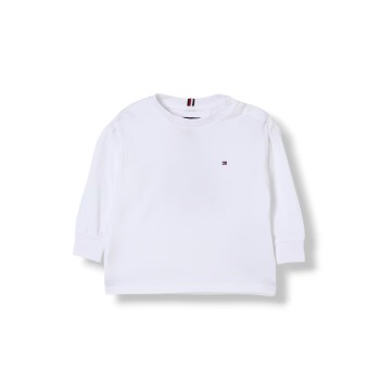 T-shirt in cotone con mini logo Tommy Hilfiger