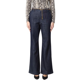Jeans flared Michael Kors in denim di cotone con cinta