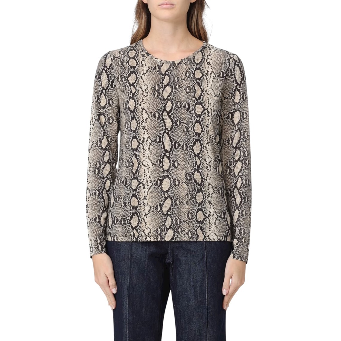 T-shirt Michael Kors in jersey con stampa serpente