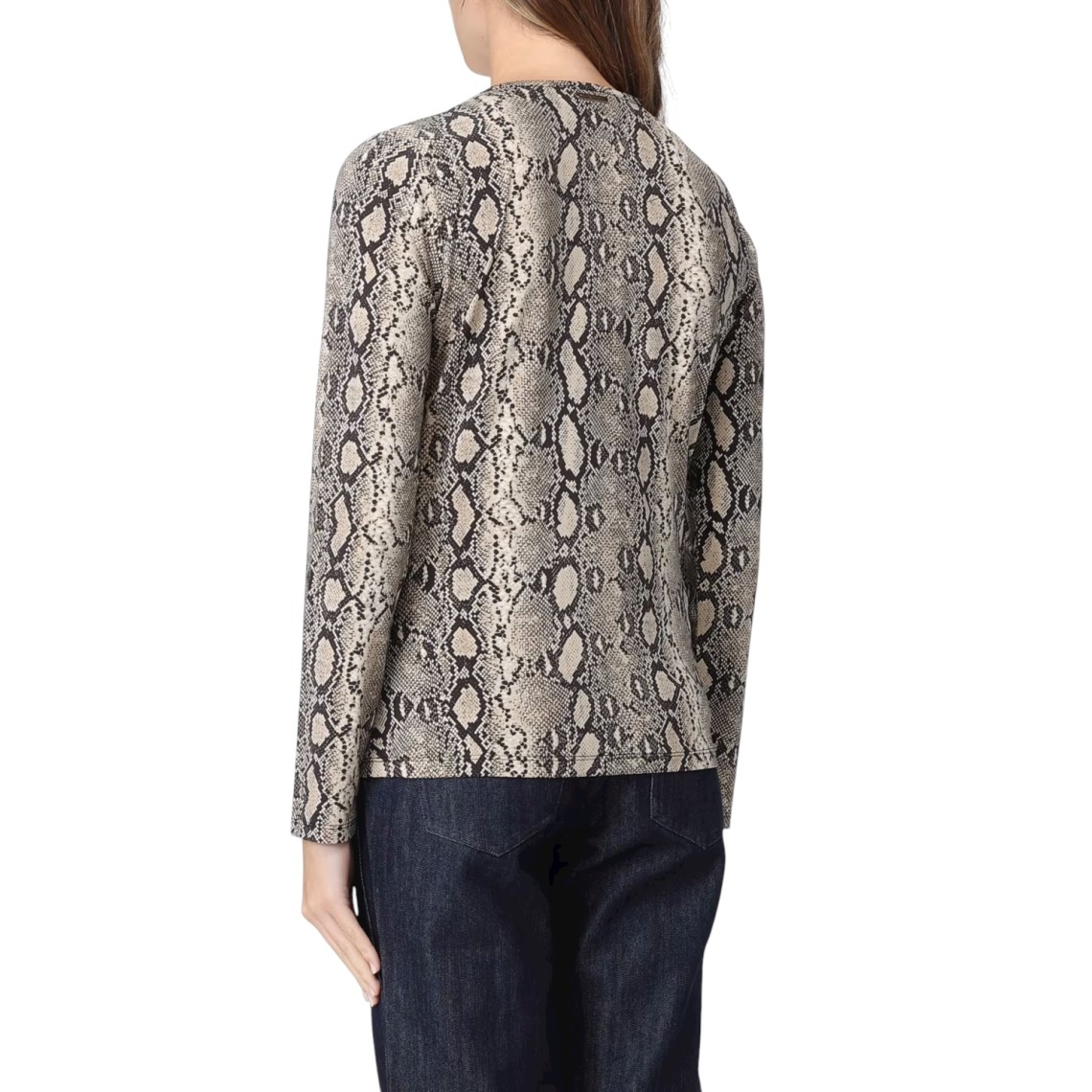 T-shirt Michael Kors in jersey con stampa serpente