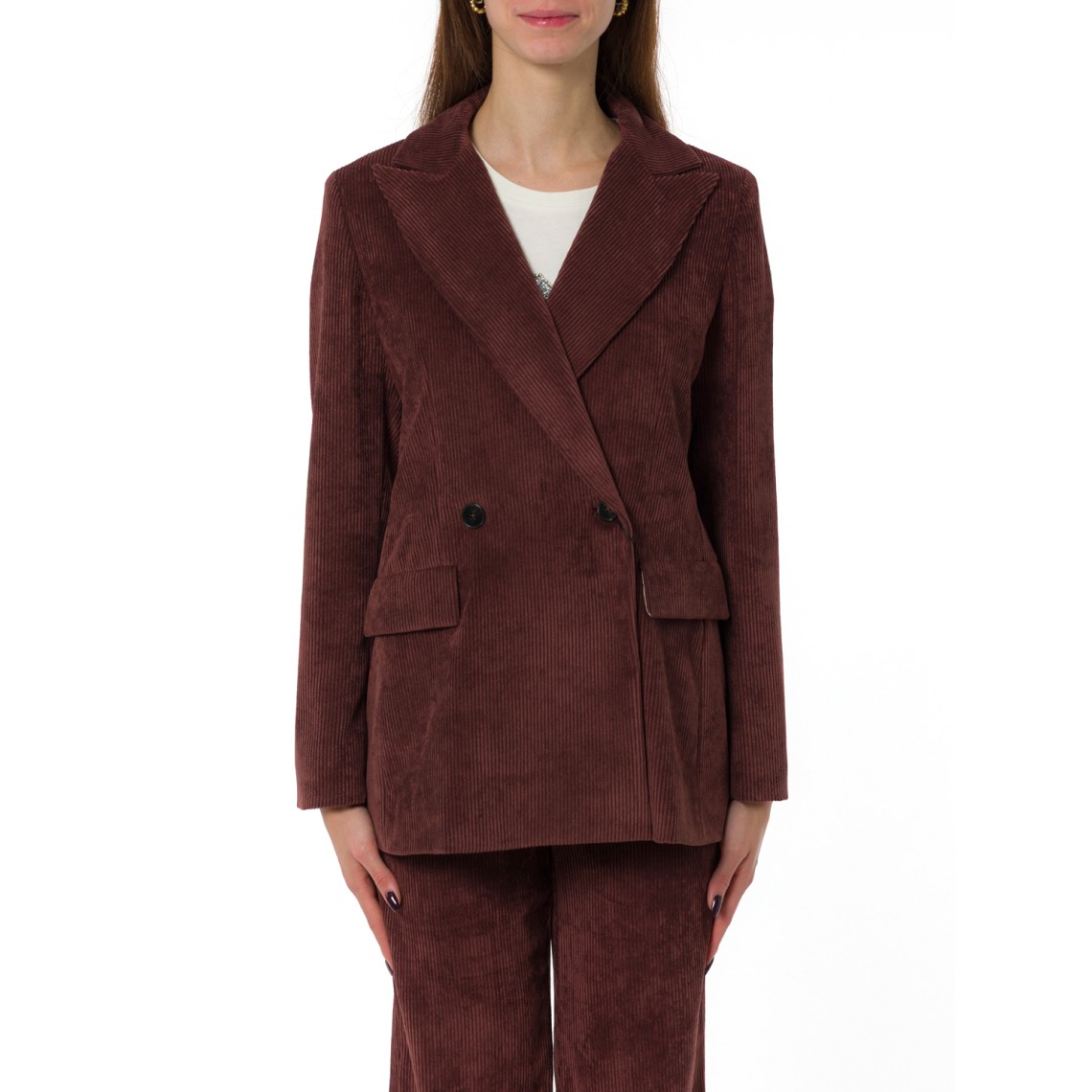 Giacca doppiopetto in velluto a coste Emme Marella