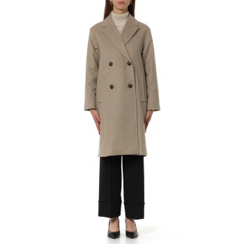 Cappotto doppiopetto in drap di misto lana Emme Marella